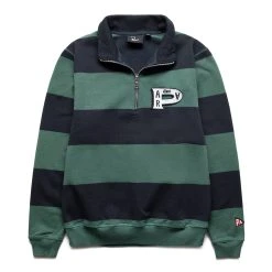 By Parra WORKED P STRIPED HALF ZIP SWEATSHIRT