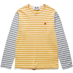 Comme Des Garçons Play BI-COLOUR STRIPED MEN'S T-SHIRT