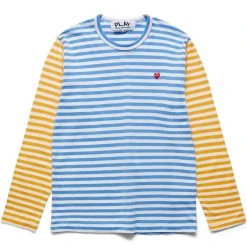 Comme Des Garçons Play BI-COLOUR STRIPED MEN'S T-SHIRT