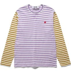 Comme Des Garçons Play BI-COLOUR STRIPED MEN'S T-SHIRT