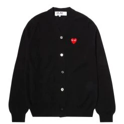 Comme Des Garçons Play RED HEART PLAY CARDIGAN