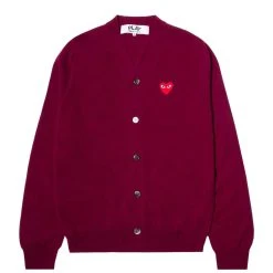 Comme Des Garçons Play RED HEART PLAY CARDIGAN