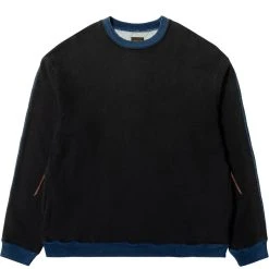 KAPITAL FLEECE KNIT X DENIM QUILTING NAVY 2TONES BIG SWEAT