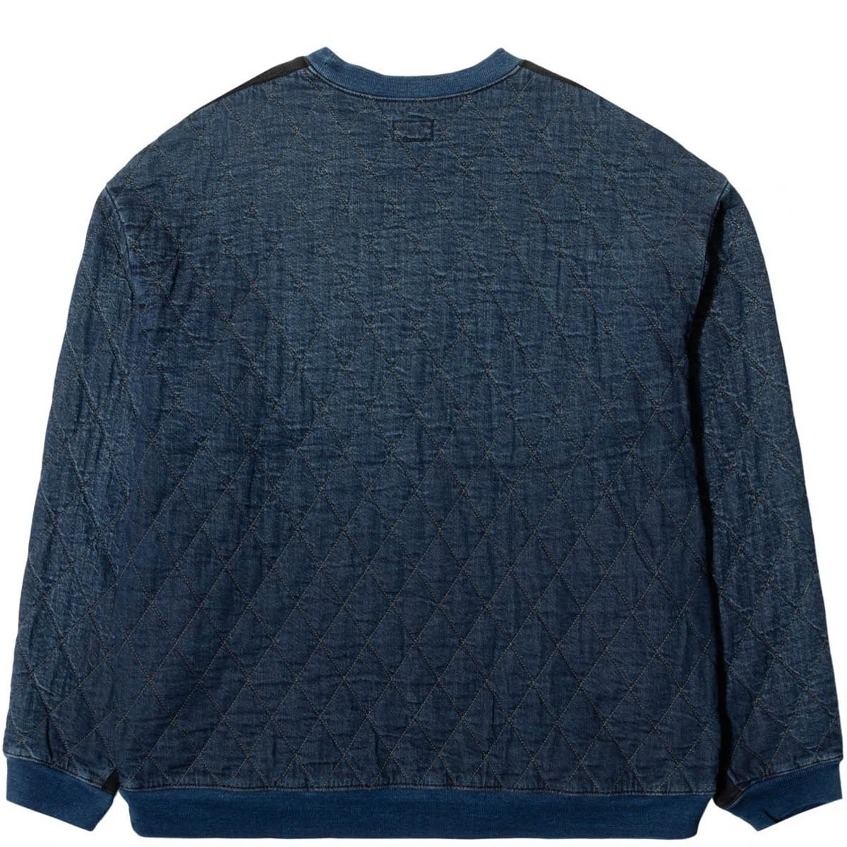 KAPITAL FLEECE KNIT X DENIM QUILTING NAVY 2TONES BIG SWEAT - Image 2