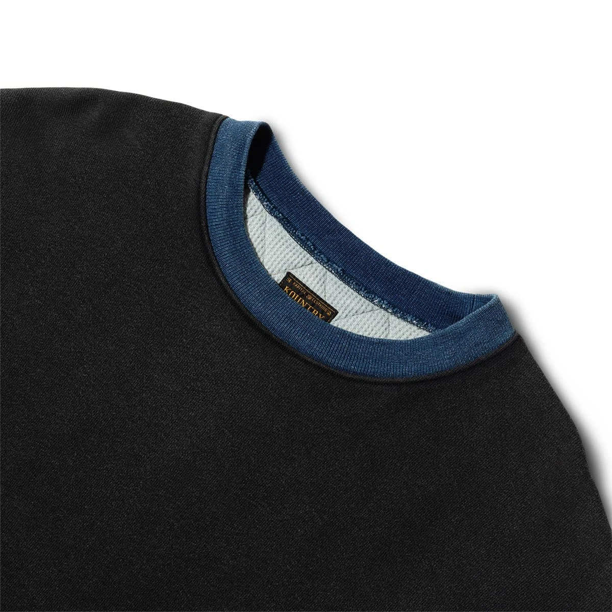 KAPITAL FLEECE KNIT X DENIM QUILTING NAVY 2TONES BIG SWEAT - Image 3