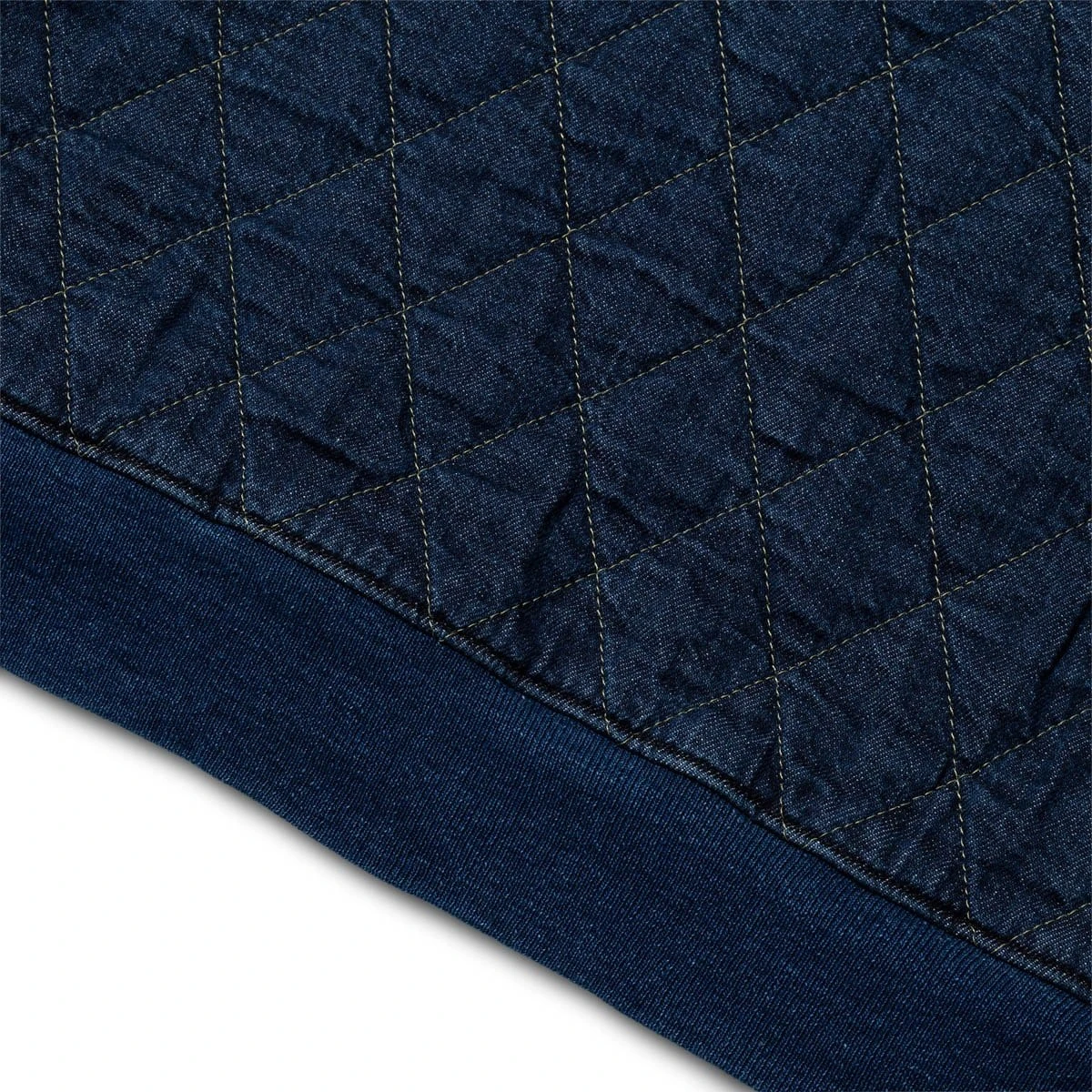 KAPITAL FLEECE KNIT X DENIM QUILTING NAVY 2TONES BIG SWEAT - Image 4