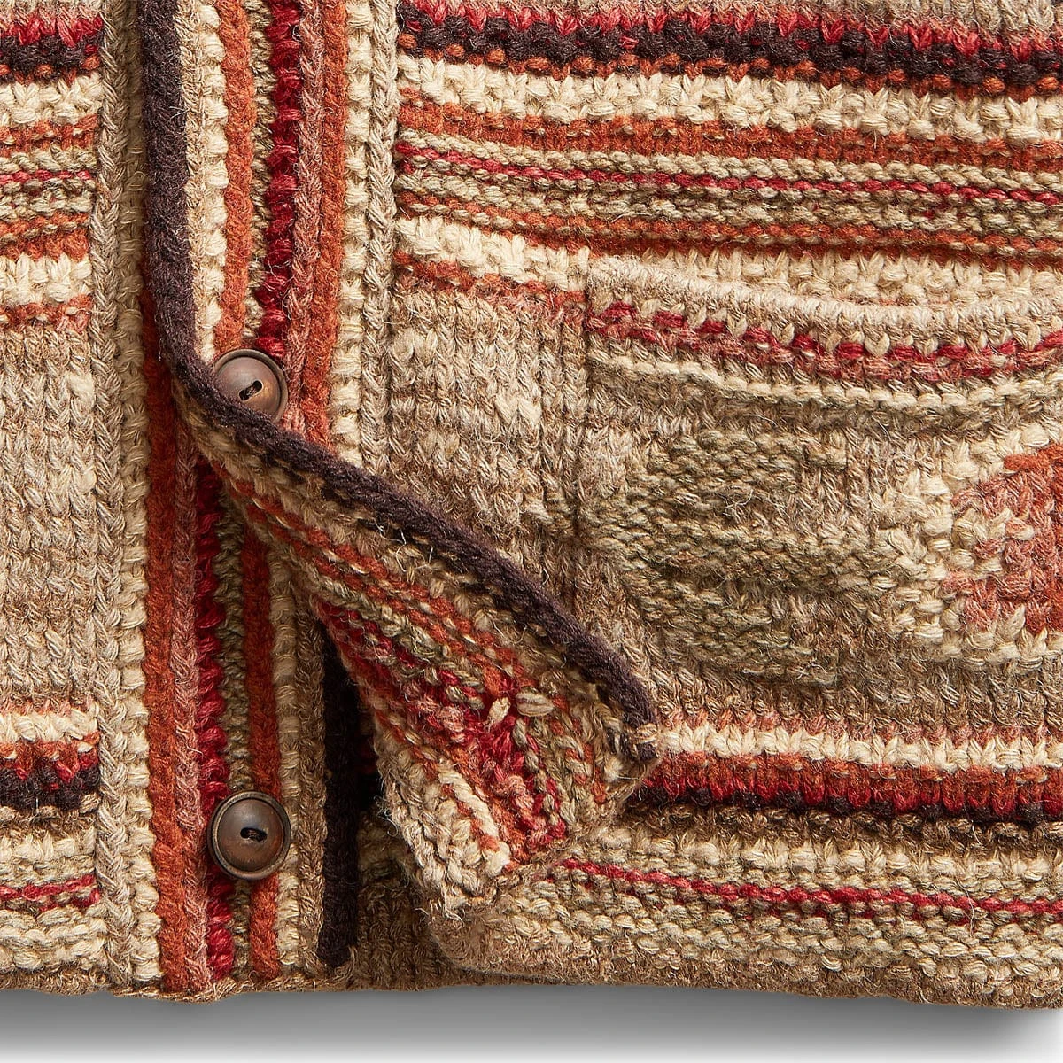 RRL HAND-KNIT MIXED STICHES SHAWL CARDIGAN - Image 4