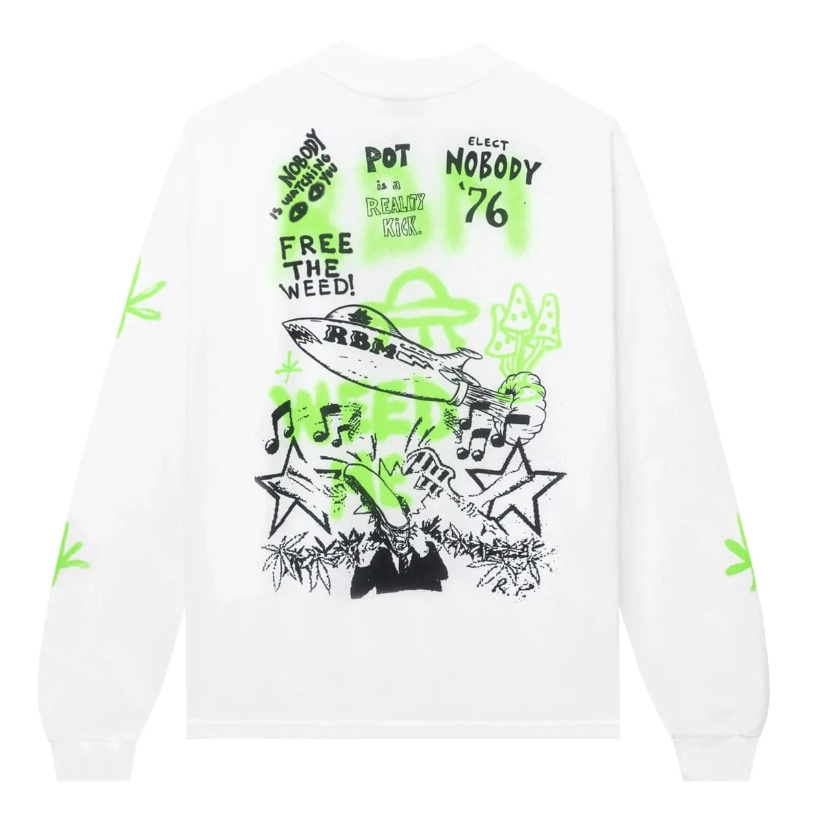Real Bad Man FREE THE WEED L/S TEE - Image 2