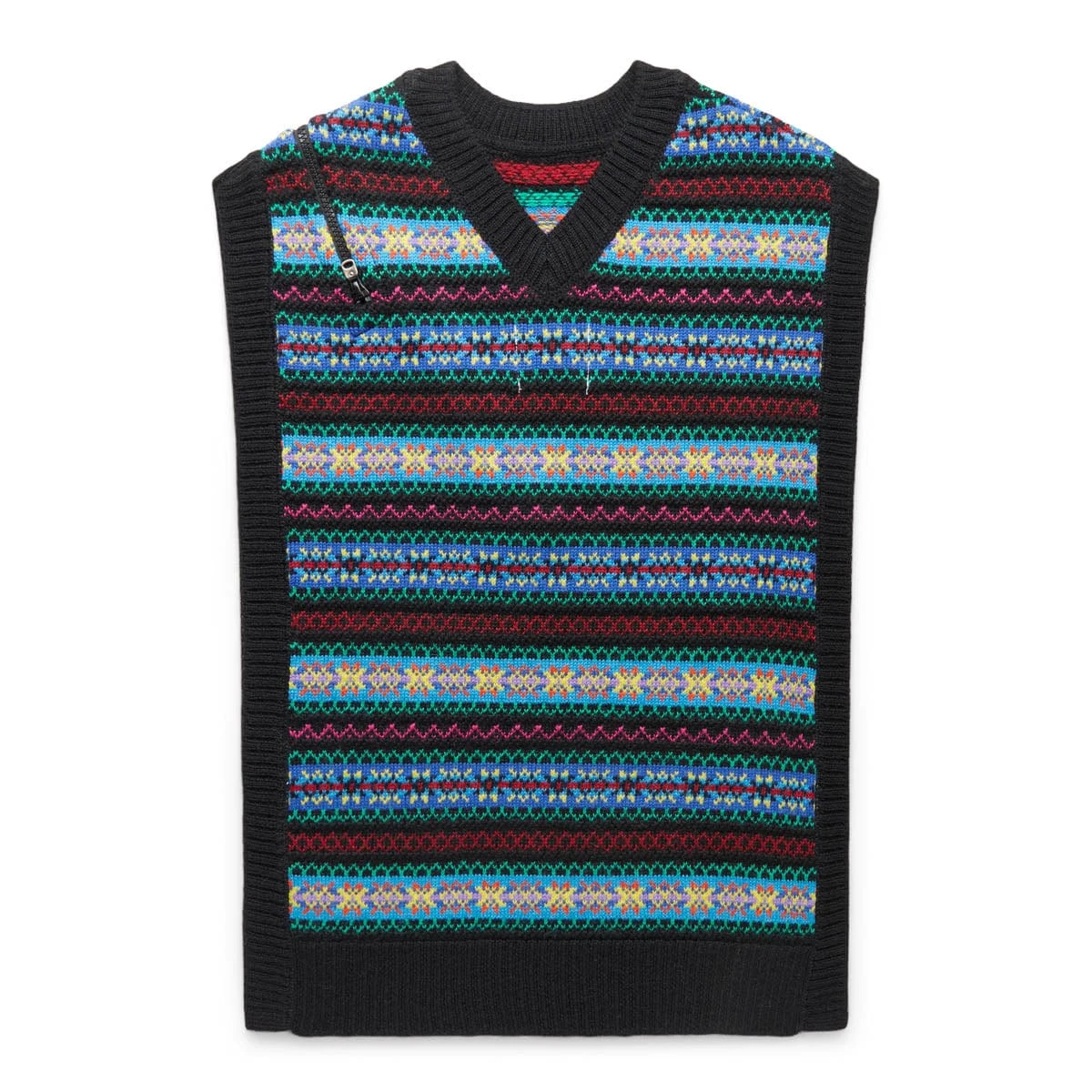 TAKAHIROMIYASHITA TheSoloist. REVERSED DOUBLE ZIP FAIR ISLE PATTERN VEST