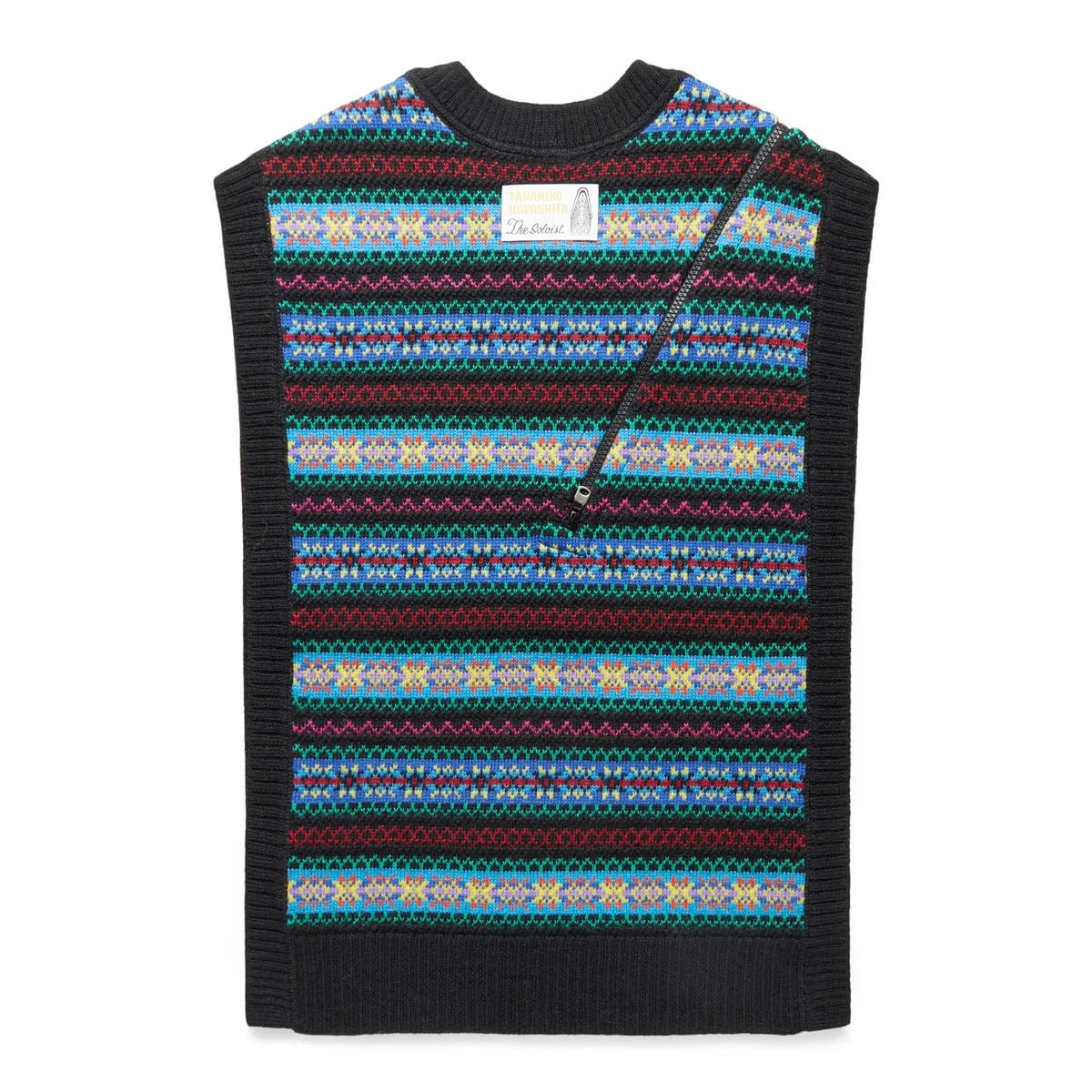 TAKAHIROMIYASHITA TheSoloist. REVERSED DOUBLE ZIP FAIR ISLE PATTERN VEST - Image 2