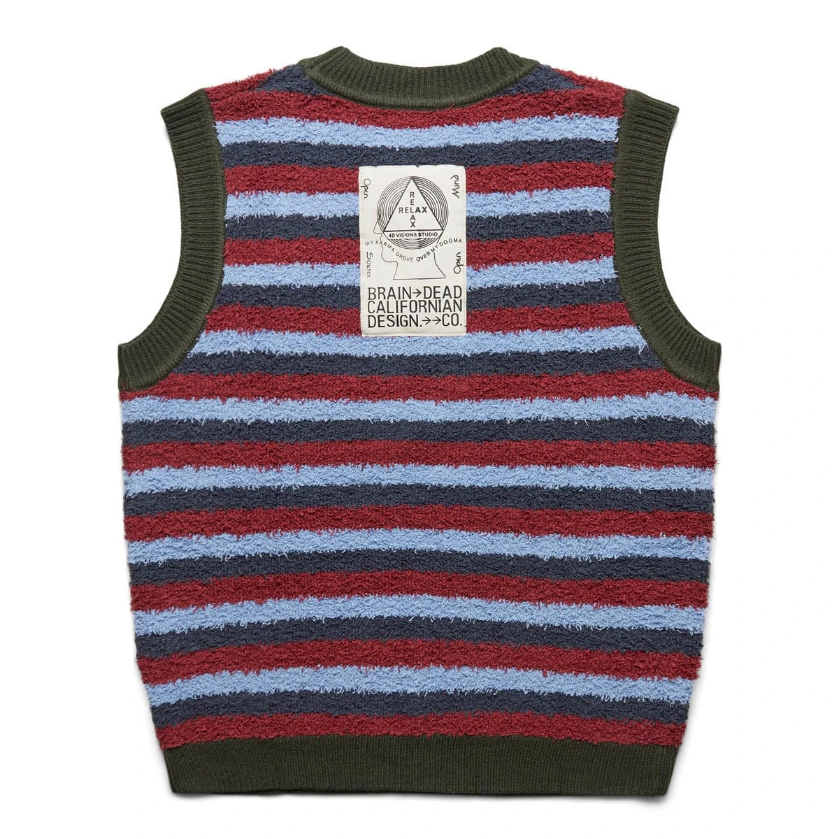 Brain Dead TEDDY FUR STRIPED VEST - Image 2