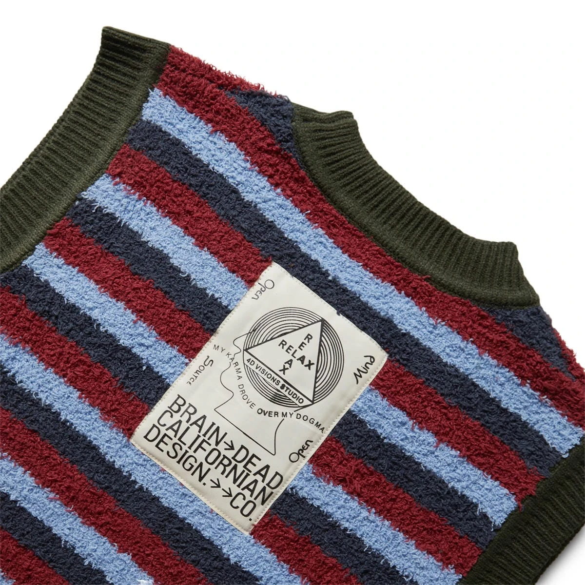Brain Dead TEDDY FUR STRIPED VEST - Image 5