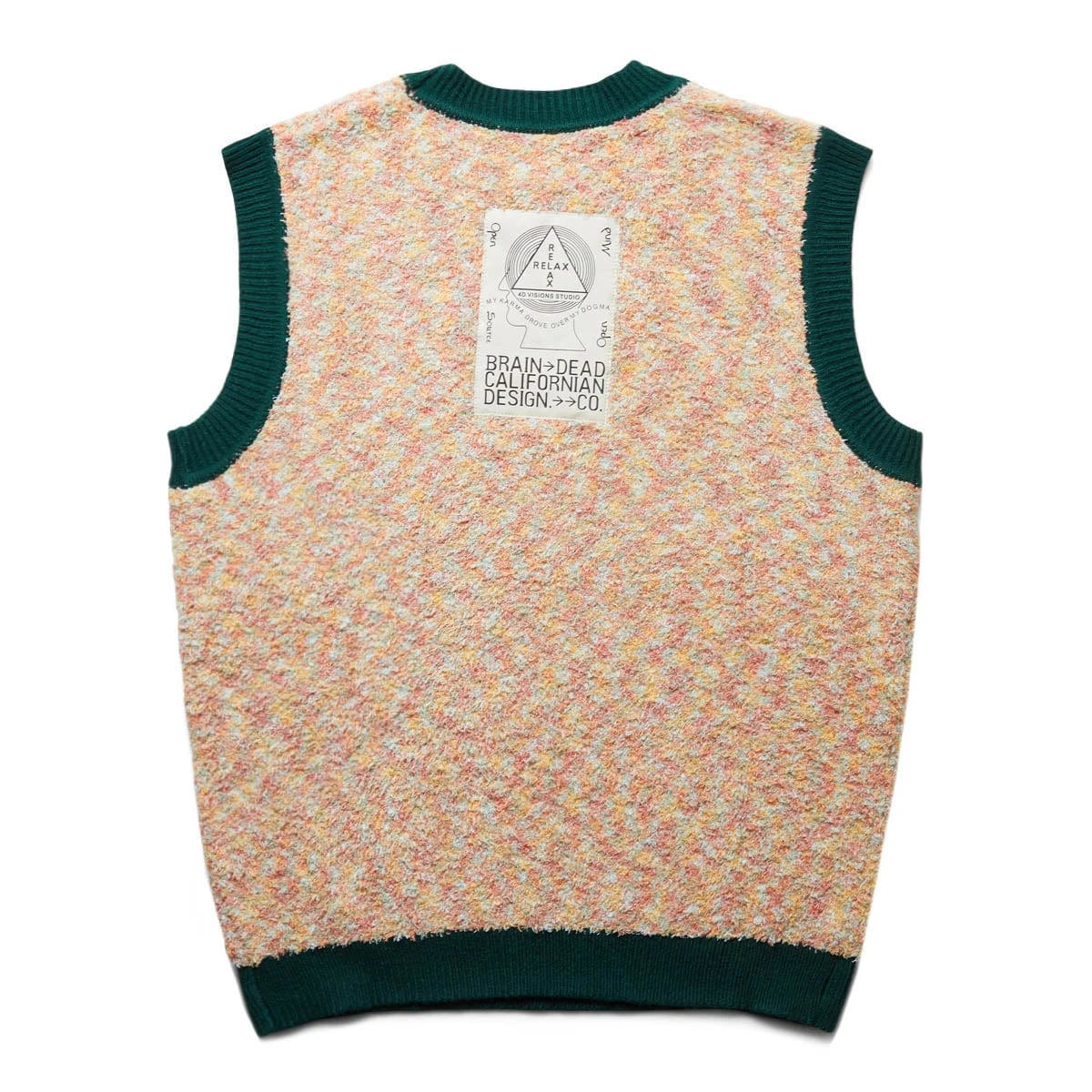 Brain Dead TEDDY FUR STRIPED VEST - Image 2