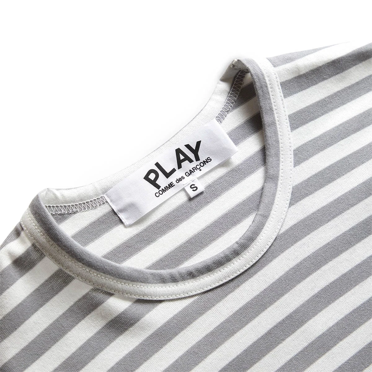 Comme Des Garçons Play STRIPED WHITE SLEEVE T-SHIRT - Image 2