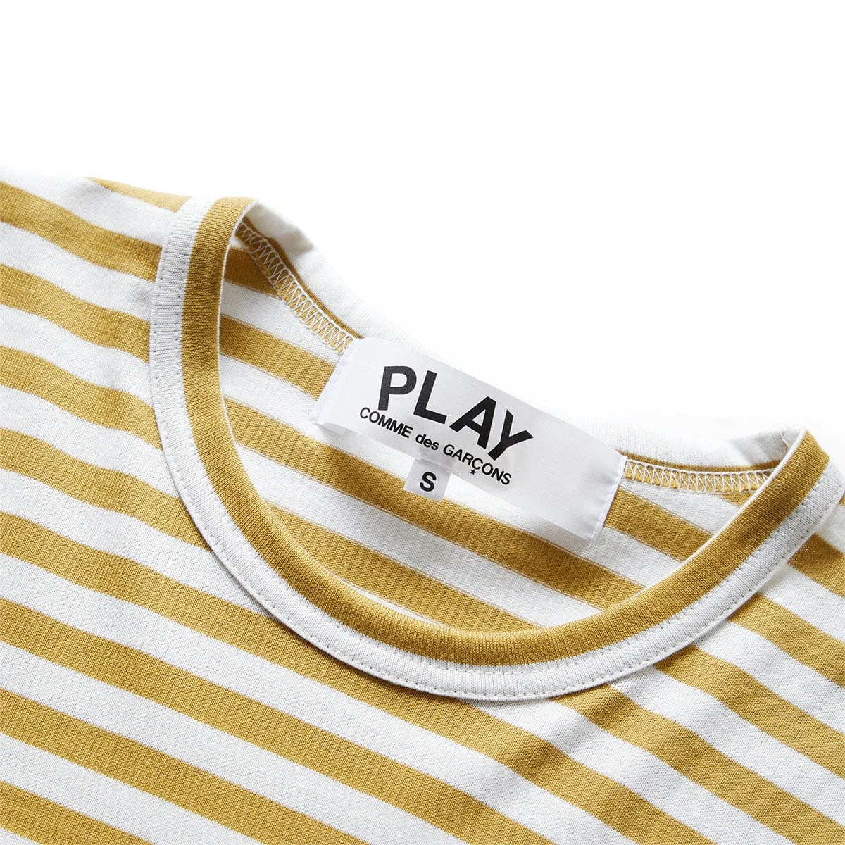 Comme Des Garçons Play STRIPED WHITE SLEEVE T-SHIRT - Image 3