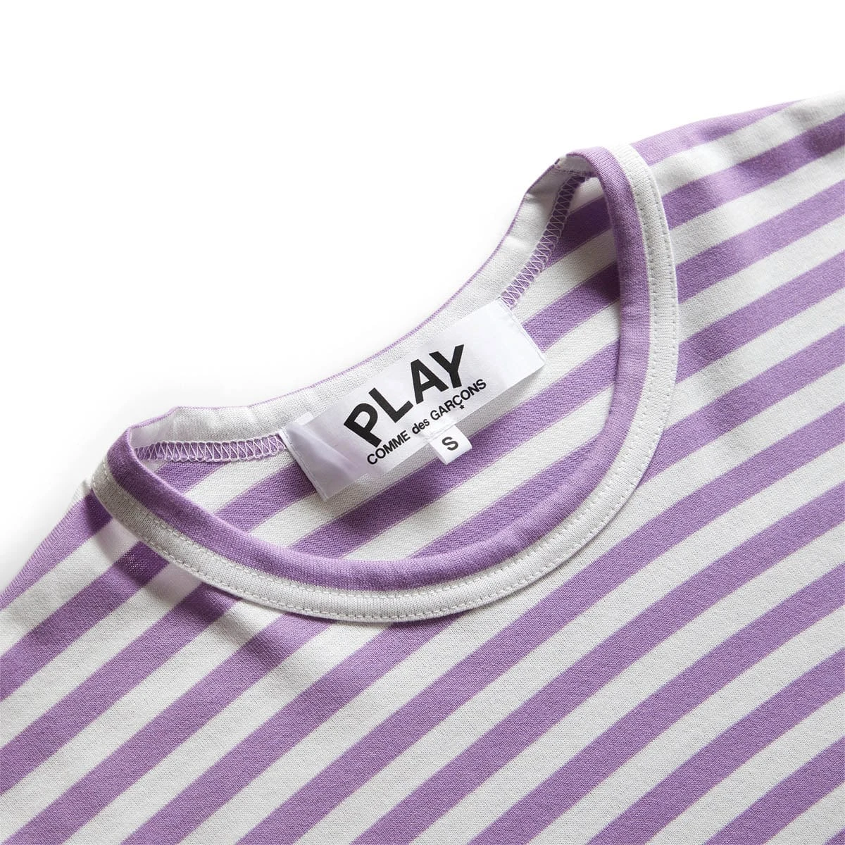 Comme Des Garçons Play STRIPED WHITE SLEEVE T-SHIRT - Image 4