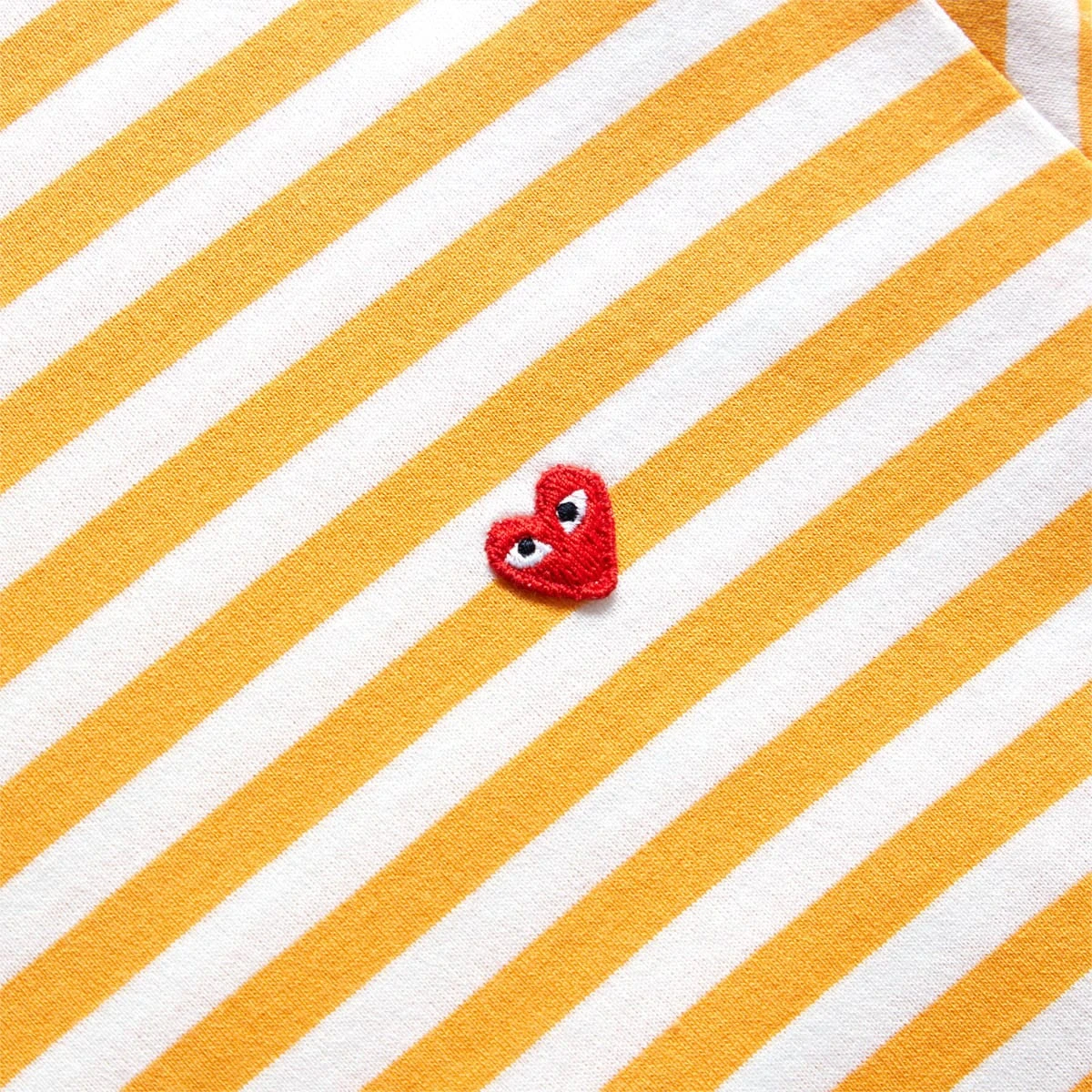 Comme Des Garçons Play STRIPED WHITE SLEEVE T-SHIRT - Image 3