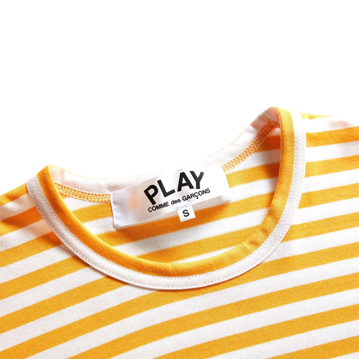Comme Des Garçons Play STRIPED WHITE SLEEVE T-SHIRT - Image 4
