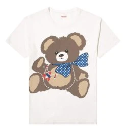 KAPITAL 20/-JERSEY CREW T (BLUE BEAR/BATTERY BIRD)