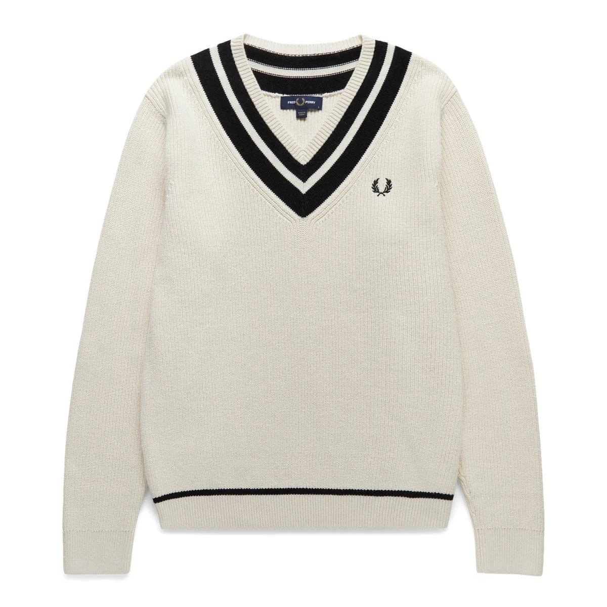 Fred Perry STRIPED TRIM V-NECK JUMPER