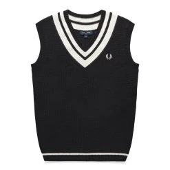 Fred Perry STRIPED TRIM V-NECK TANK