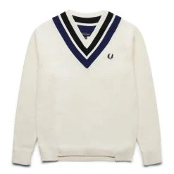 Fred Perry STRIPED V-NECK JUMPER