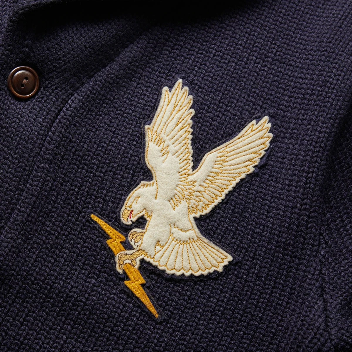 RRL WOOL 3-GUAGE SHAWL SWEATER - Image 3