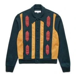 Sasquatchfabrix FAUX SUEDE SUEDE RASTA KNIT CARDIGAN DARK GREEN L