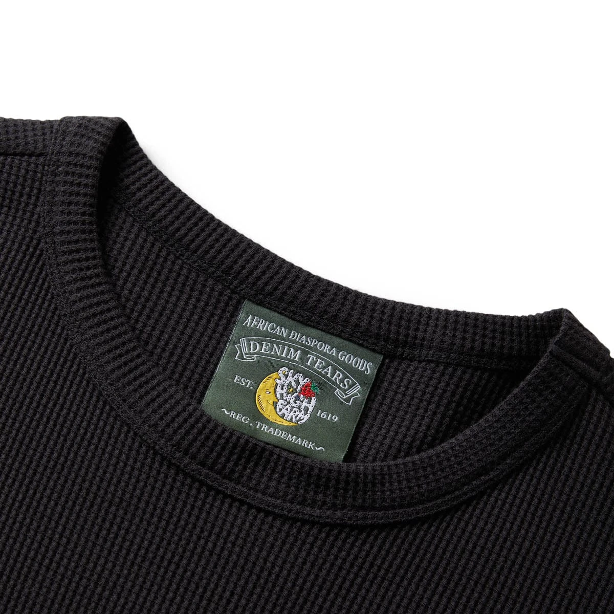 SKY HIGH FARM WORKWEAR DENIM TEARS PRINT L/S WAFFLE TEE - Image 3