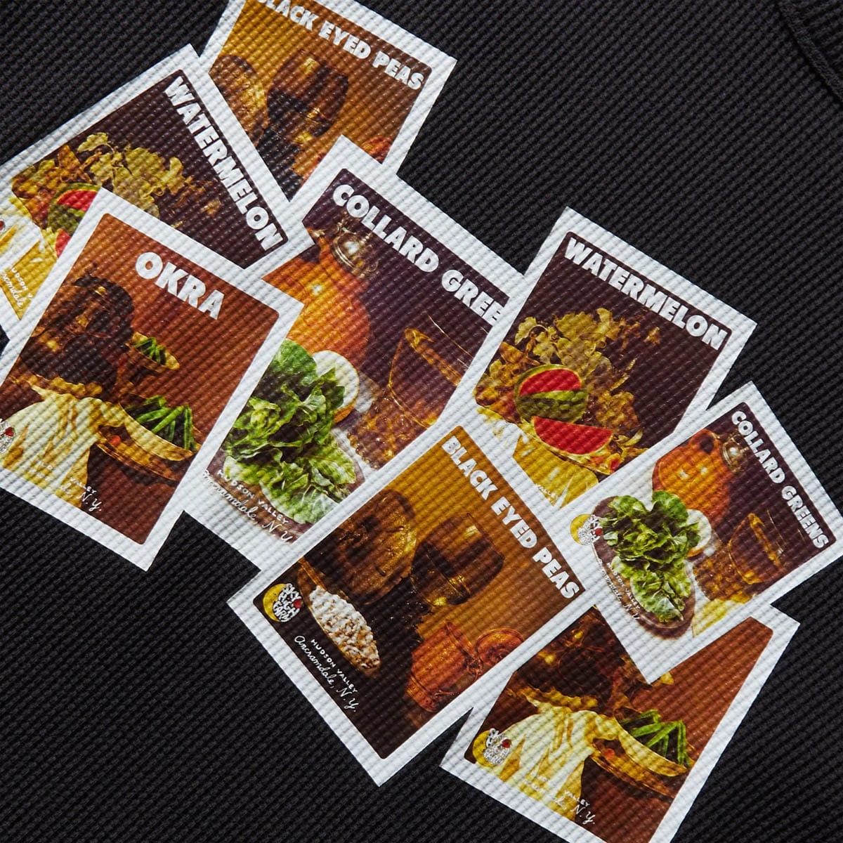 SKY HIGH FARM WORKWEAR DENIM TEARS PRINT L/S WAFFLE TEE - Image 4