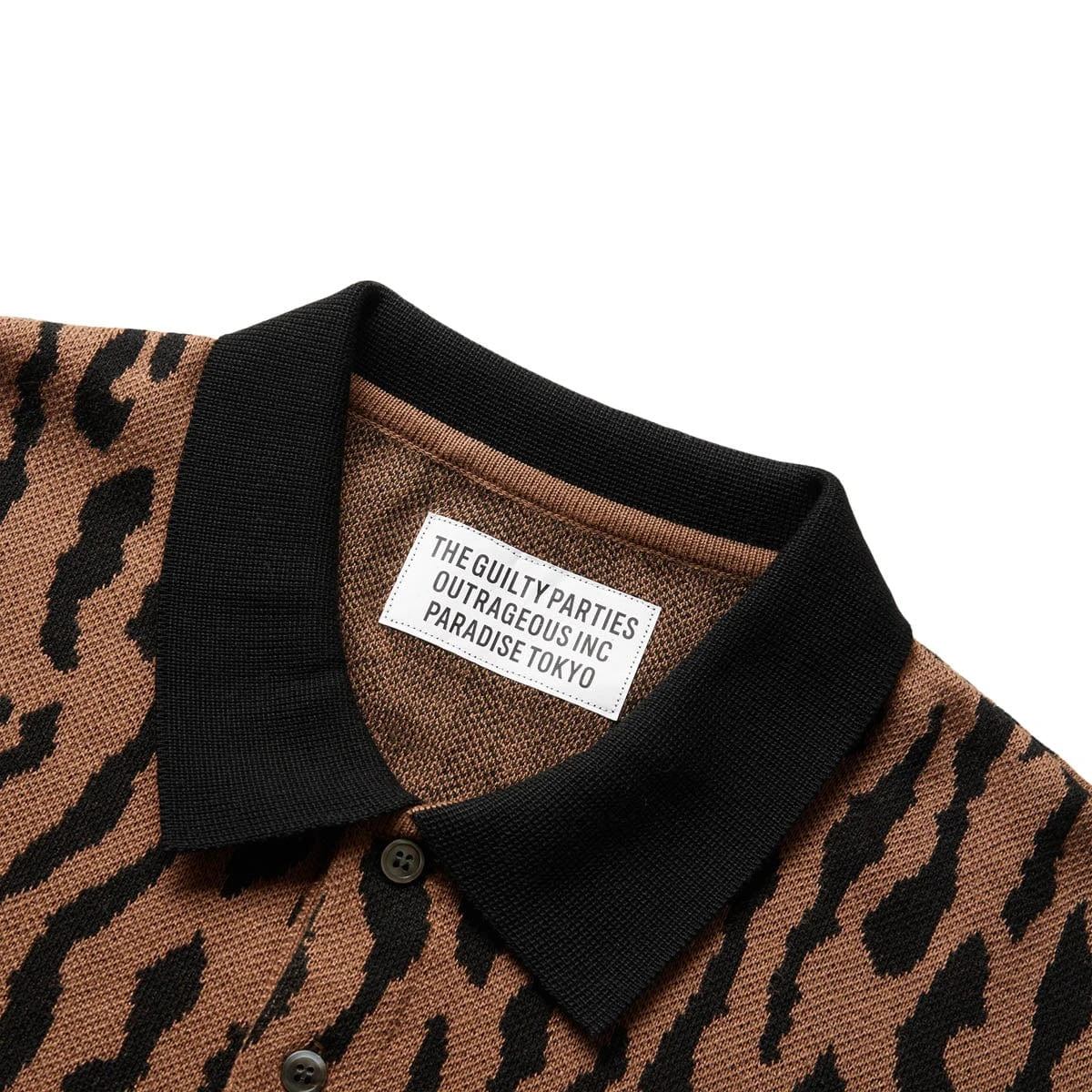 Wacko Maria LEOPARD KNIT POLO SHIRT - Image 5